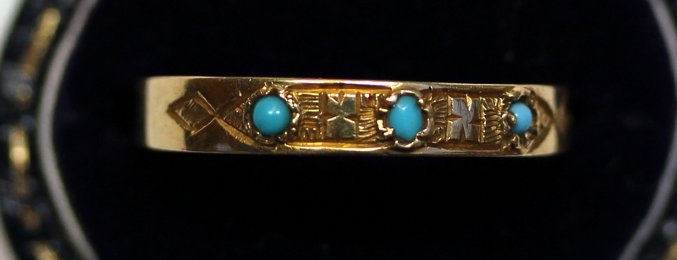 Victorian 15ct Gold Turquoise Ring - SOLD