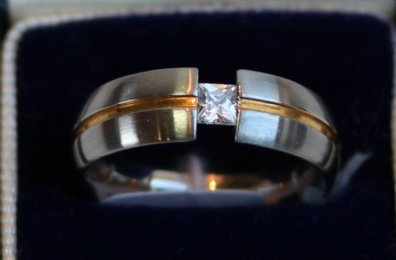 White & Yellow Gold Ring with Diamond