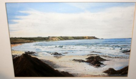 Cullen Beach, Watercolour, Ian Whittley - SOLD