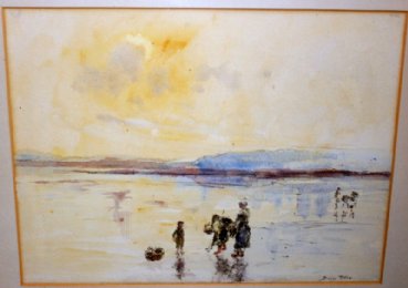 Watercolour, Barry Prittar  "Shrimpers" - SOLD