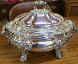 Large 19th cent Sheffield Plate Tureen