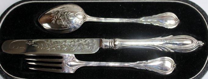 Childs Silver Cutlery Set - SOLD