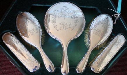 Silver Dressing Table Set - SOLD
